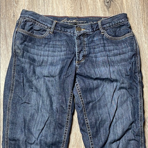 Eddie Bauer Flannel Lined Women's Relaxed Fit Straight Leg Jeans Size 10 - Picture 7 of 15